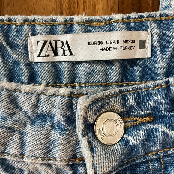 Zara Light Blue High Rise Wide Leg Jeans - Picture 6 of 10